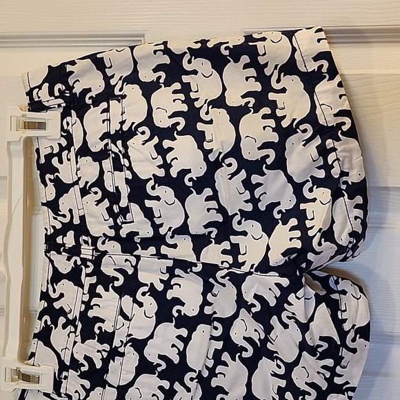 Lilly Pulitzer Navy Tusk In Sun Callahan Short Elephant Elephants Women's Size 2 - Picture 10 of 16
